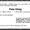 Koenig Peter 1895-1985 Todesanzeige